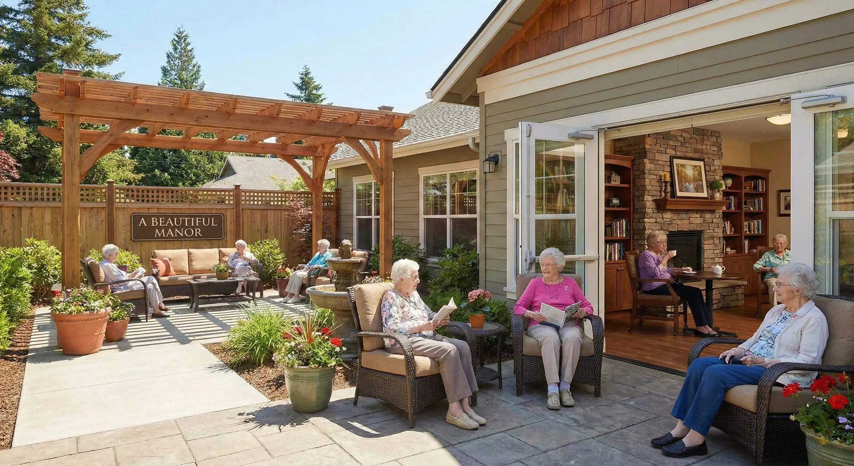 A Beautiful Manor - patio and lounge